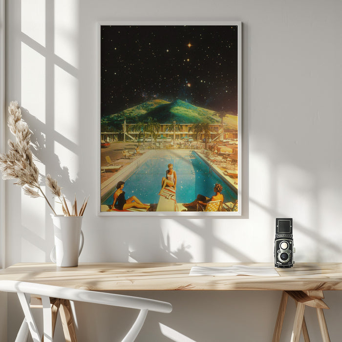 Space Pool Framed Art Modern Wall Decor