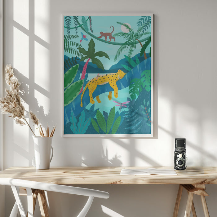 Jungle Leopard Framed Art Modern Wall Decor