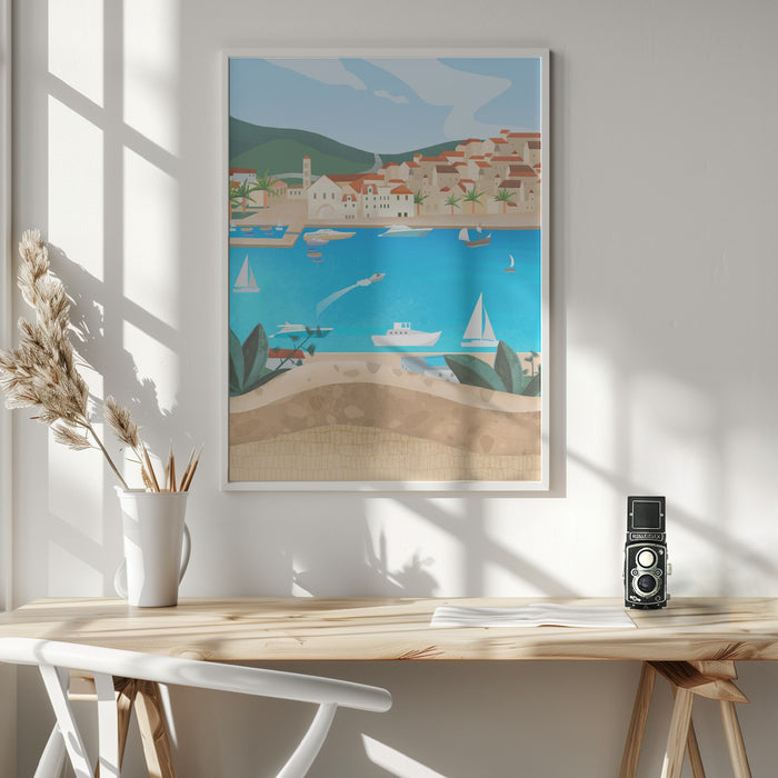 Hvar Framed Art Modern Wall Decor