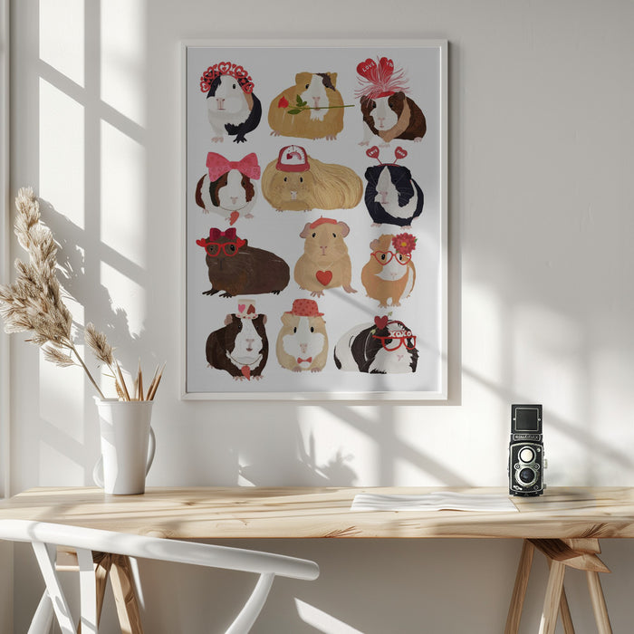 Love Guinea Pigs Framed Art Wall Decor