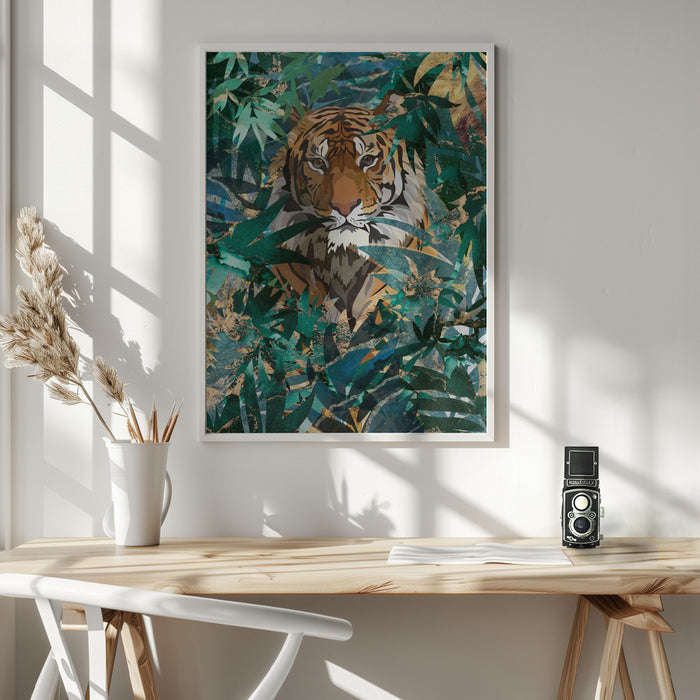 Tiger in the jungle 2 Framed Art Modern Wall Decor
