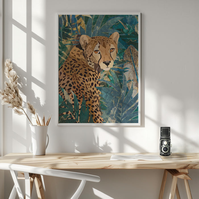 Cheetah In the Jungle 2 Framed Art Modern Wall Decor