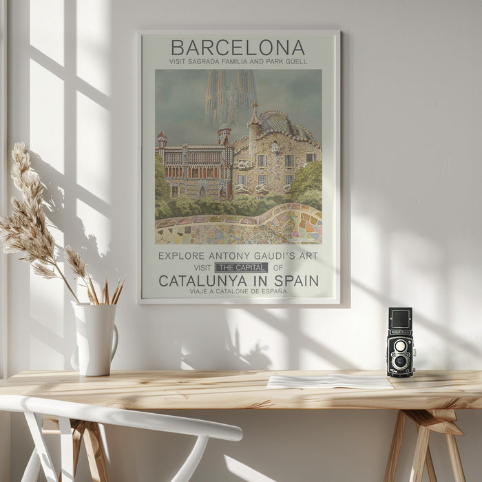 Barcelona print Framed Art Modern Wall Decor