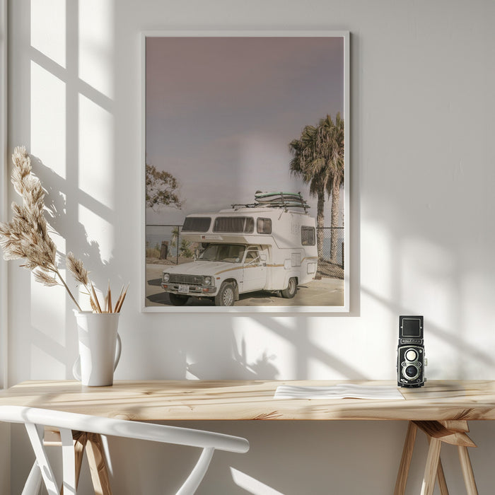 Surf Wagon Framed Art Modern Wall Decor