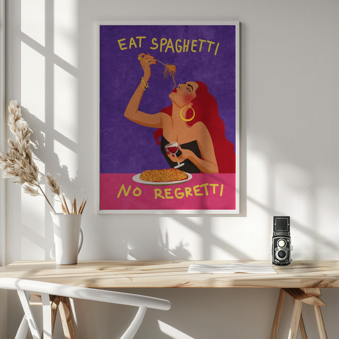 Eat spaghetti no regretti Framed Art Modern Wall Decor