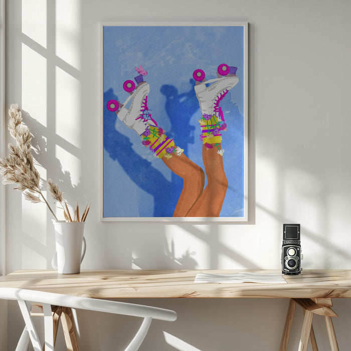 Skate like a Girl Framed Art Modern Wall Decor