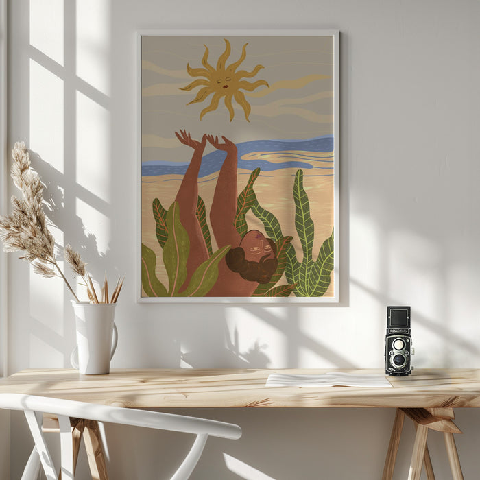 Sun Worship Framed Art Modern Wall Decor