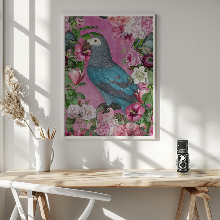 The Parrots Paradise Garden Framed Art Wall Decor