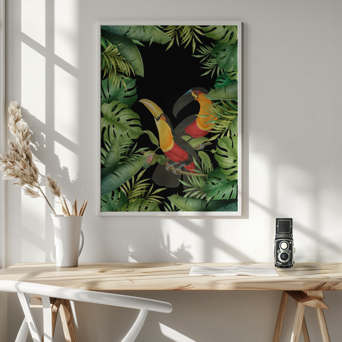 Jungle With Toucans Framed Art Wall Decor