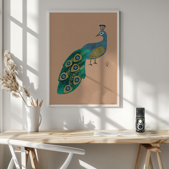 Peacock Erum Khalili.png Framed Art Modern Wall Decor