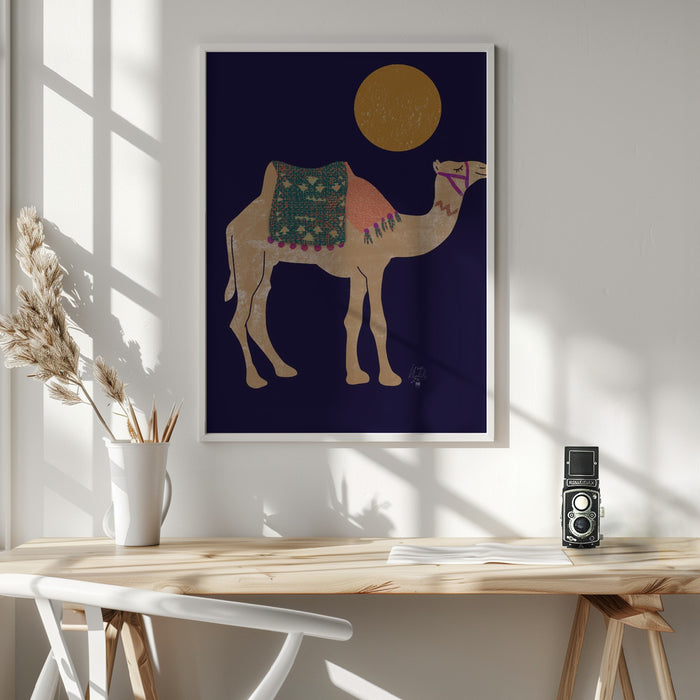 Camel and Moon   Erum Khalili.png Framed Art Modern Wall Decor