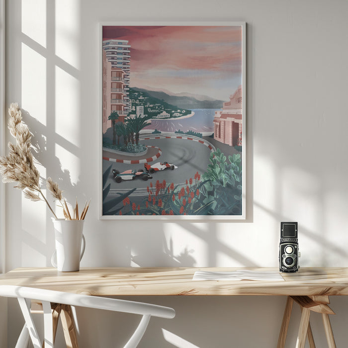 Monaco Circuit Framed Art Modern Wall Decor