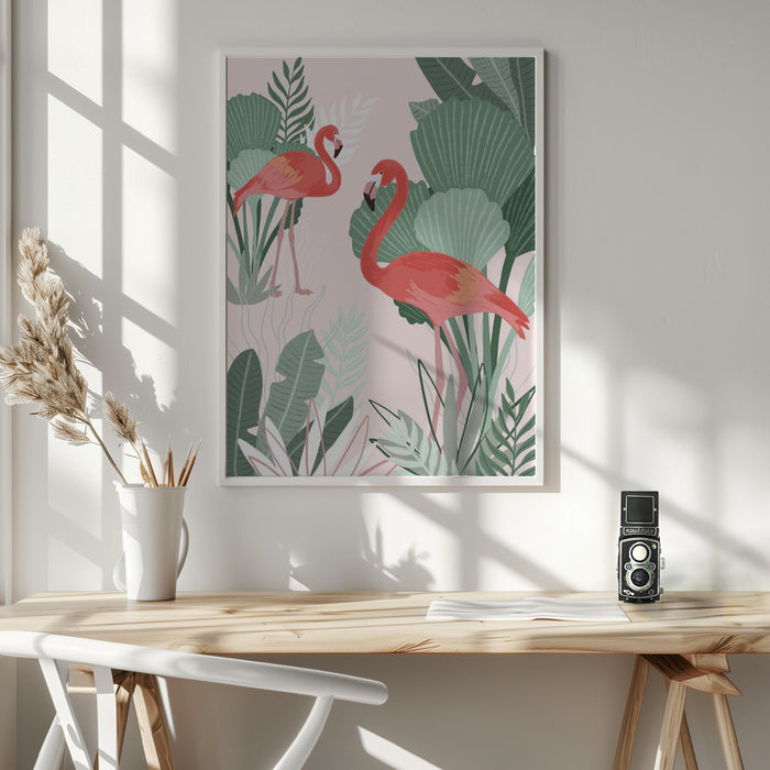 Flamingo Dreams Framed Art Wall Decor