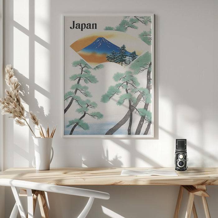 1930s Japanese Government Railways Travel Poster Framed Art Modern Wall Decor