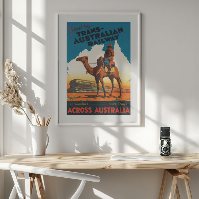 Trans Australian Railway Poster Framed Art Wall Decor