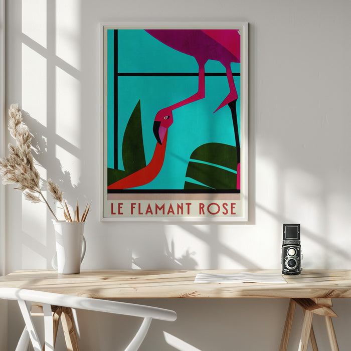 Le Flamant Rosé Framed Art Modern Wall Decor