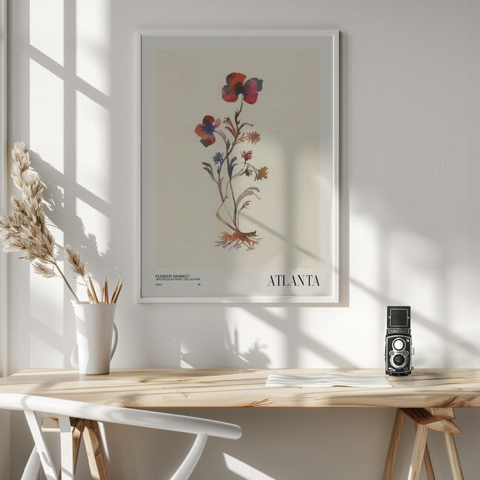 Watercolor print collection. Flower market - Atlanta Framed Art Modern Wall Decor