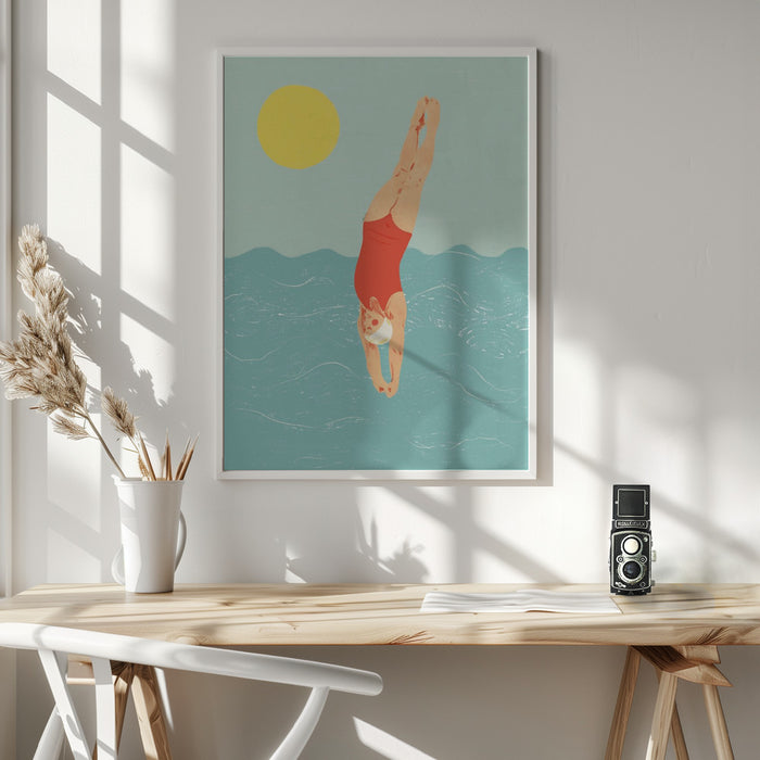 Swimmer Framed Art Wall Decor