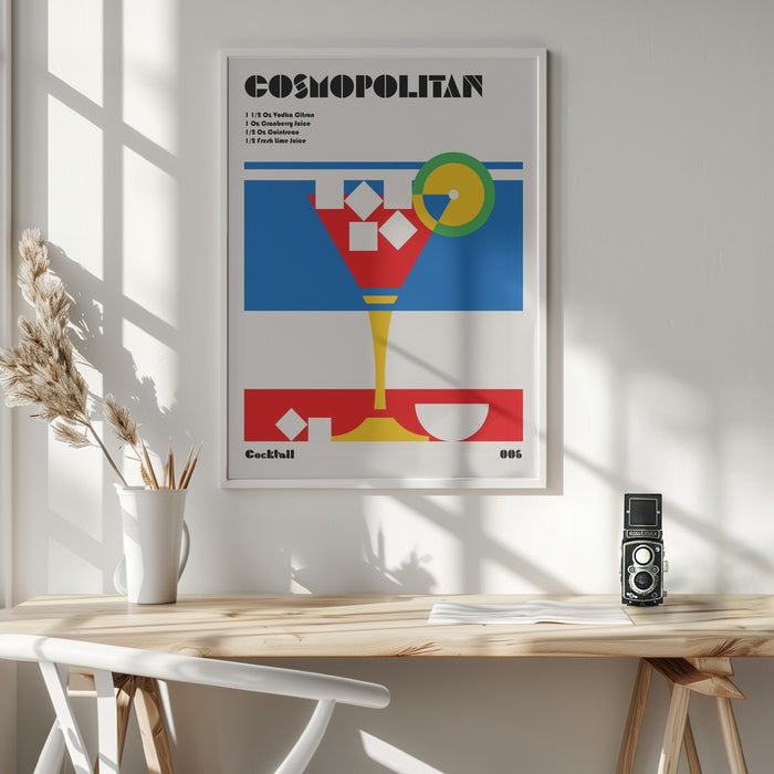 Cosmopolitan Bauhaus Cocktail Framed Art Modern Wall Decor