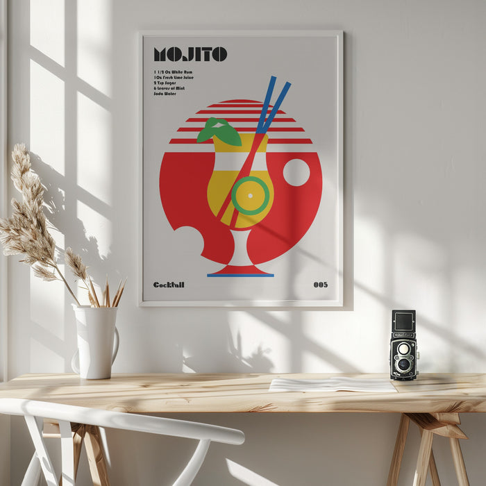 Mojito Bauhaus Cocktail Framed Art Modern Wall Decor