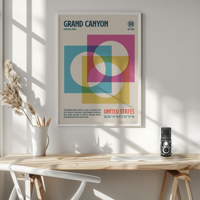 Grand Canyon National Park Travel Poster Framed Art Modern Wall Decor