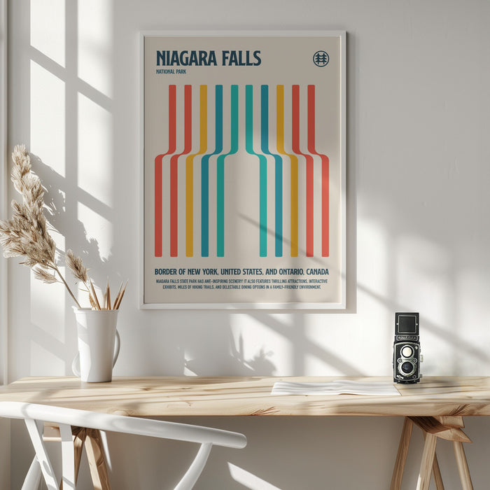 Niagara Falls National Park Travel Poster Framed Art Modern Wall Decor