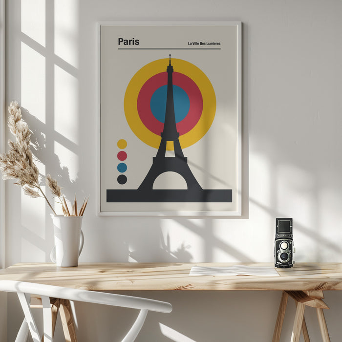 Paris Eiffel Tower Retro travel Print Framed Art Modern Wall Decor