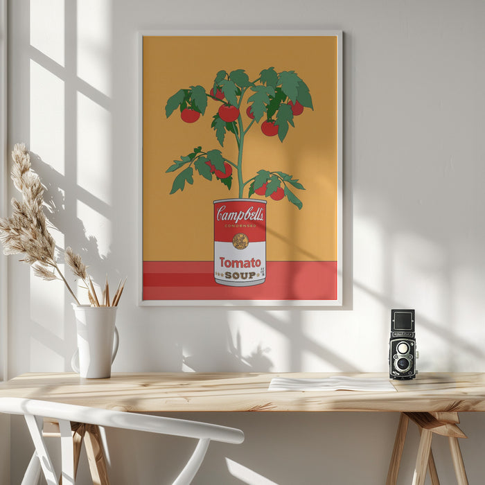 Campbells Soup Tomato Plant Retro Illustration Framed Art Modern Wall Decor