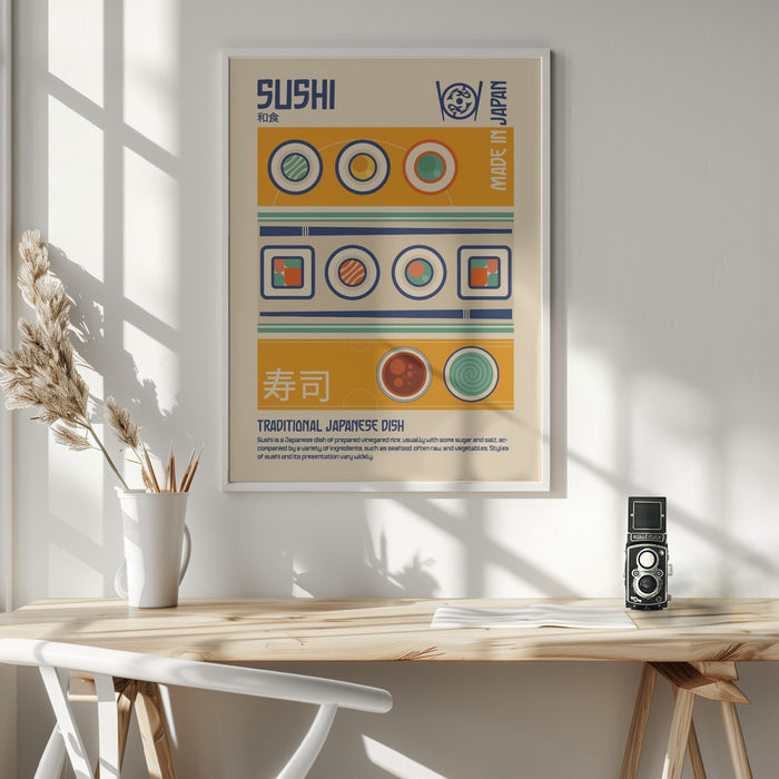 Sushi Japanese Food Print Framed Art Modern Wall Decor