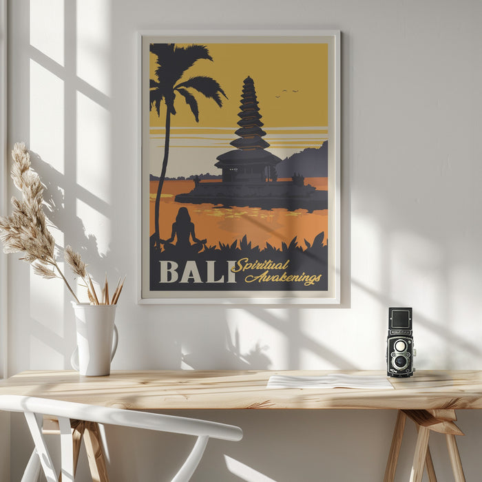 Bali Travel Print Framed Art Modern Wall Decor