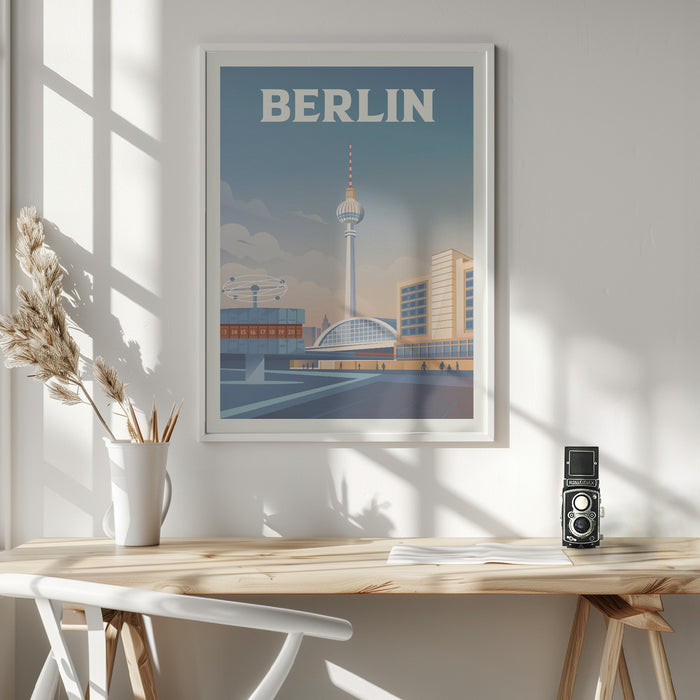 Berlin Cityscape Travel Print Framed Art Modern Wall Decor