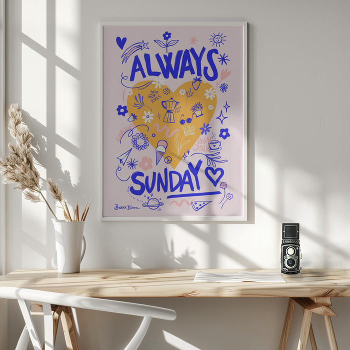 Always Sunday Framed Art Modern Wall Decor