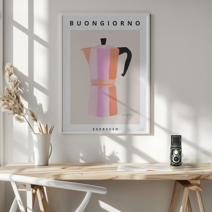 Buongiorno Espresso Framed Art Modern Wall Decor