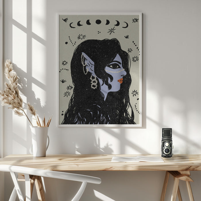 Portrait of a mermaid Framed Art Modern Wall Decor