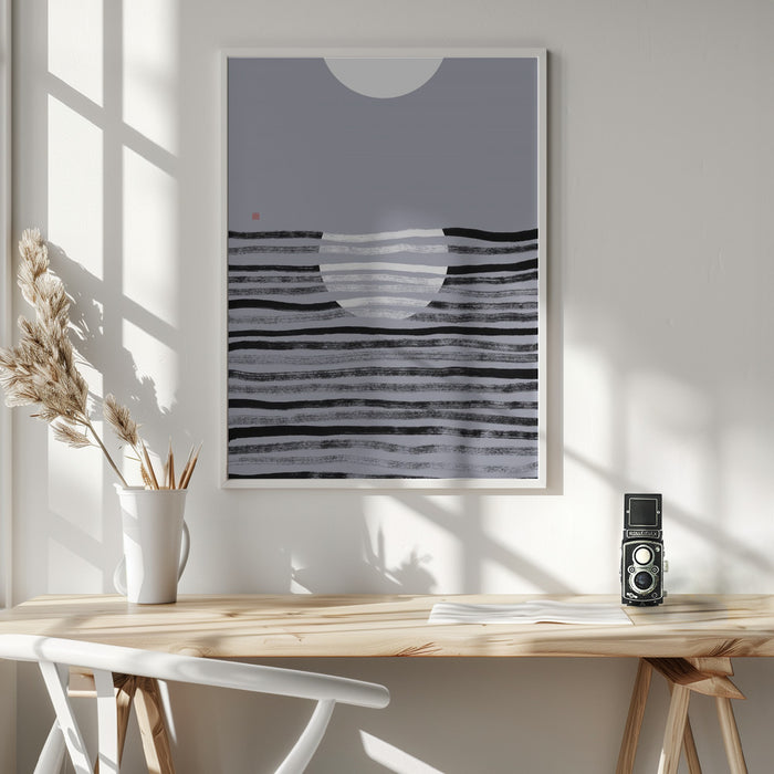 Hidden Moon N°2 | Reflection Framed Art Modern Wall Decor