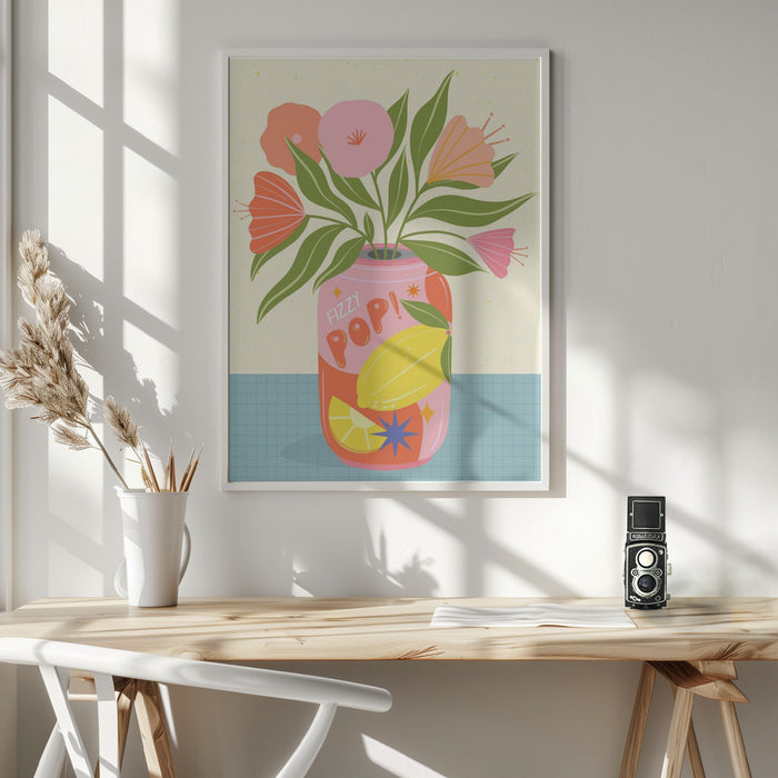 Flowers in Can Framed Art Modern Wall Decor