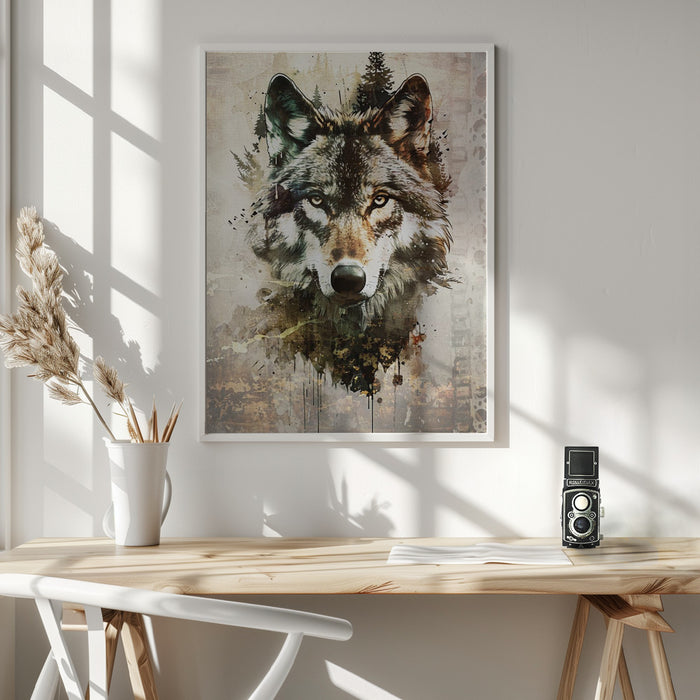 Wolf Wild Animal Vintage Illustration Art 01 Framed Art Modern Wall Decor