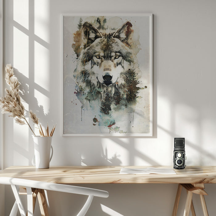 Wolf Wild Animal Vintage Illustration Art 02 Framed Art Modern Wall Decor