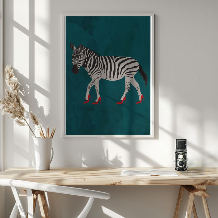 Zebra in heels 2 Framed Art Wall Decor