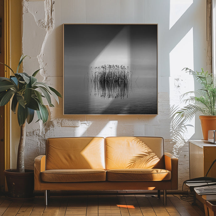 Black and White Silence Square Canvas Art