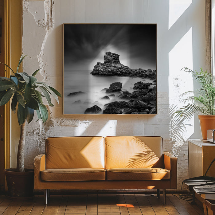 A Sea of Rocks Square Canvas Art