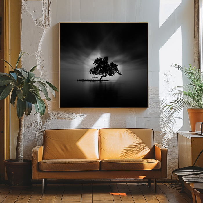 Back Light Square Canvas Art Print