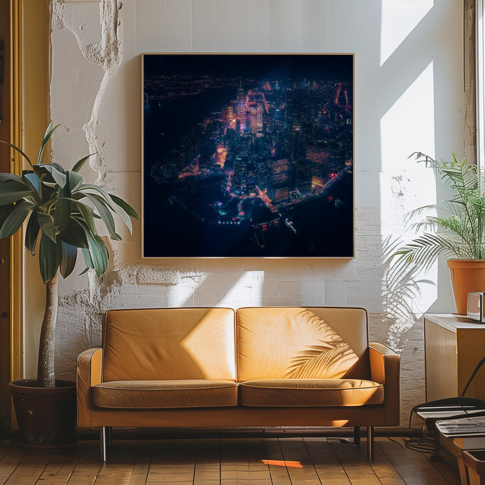 Lower Manhattan Square Canvas Art Print