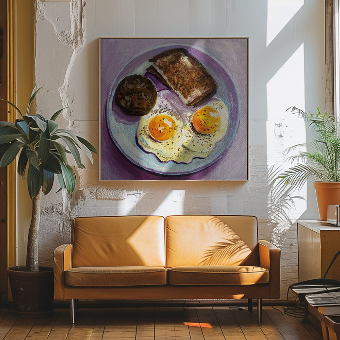 Breakfast Square Canvas Art Print