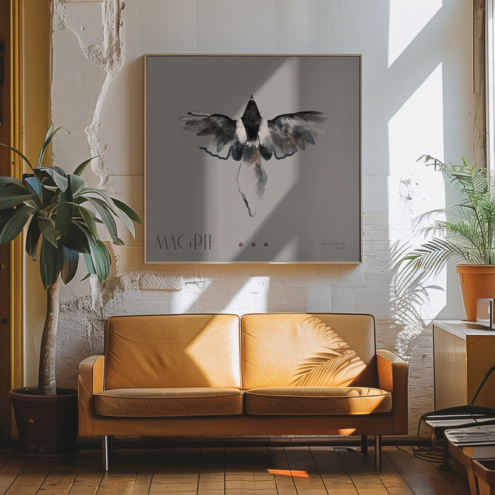 Magpie Square Canvas Art Print