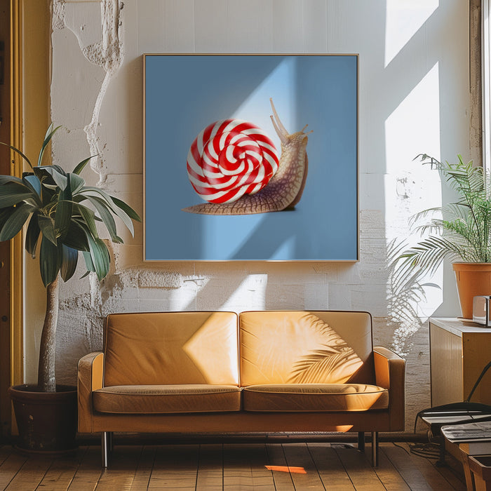 Snail Candy Square Canvas Art