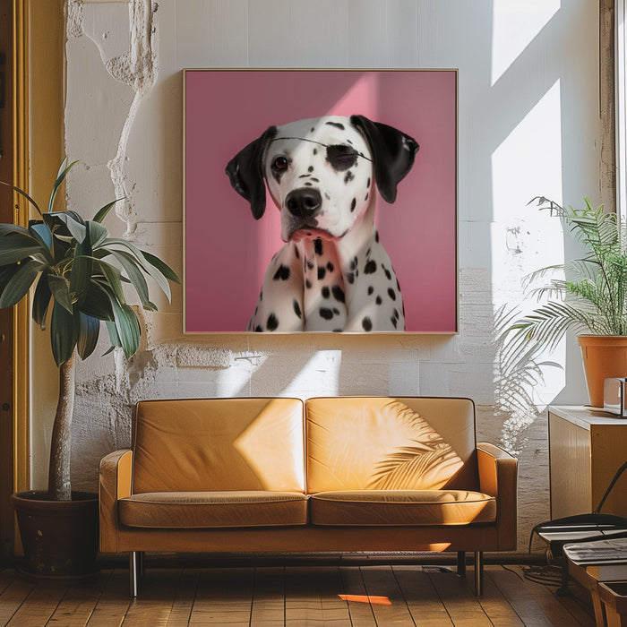 Pirate Dog Square Canvas Art Print