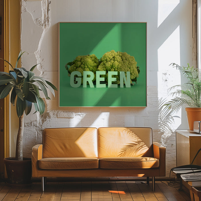 Green.1 Square Canvas Art Print