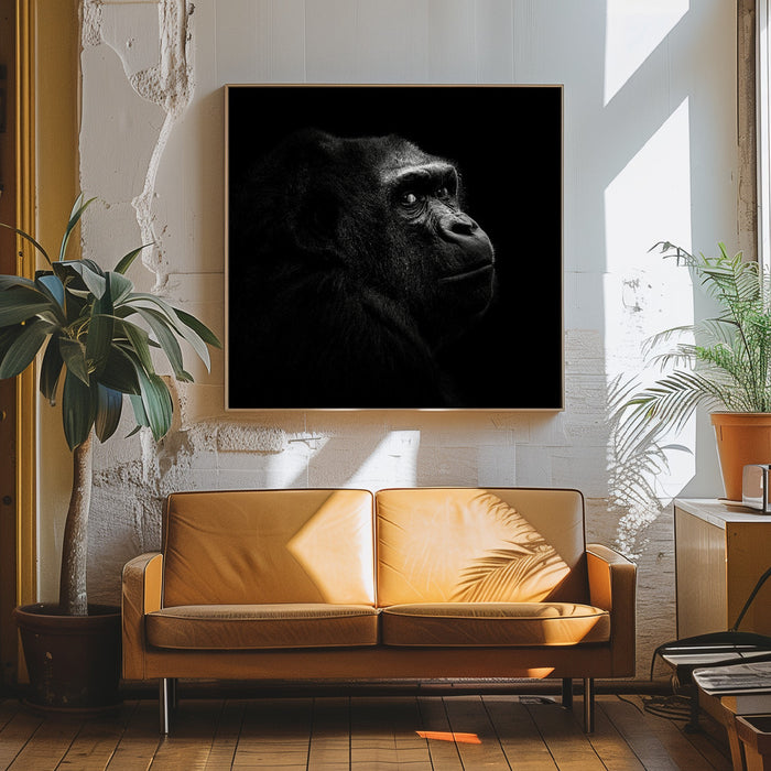 Gorilla Square Canvas Art Print