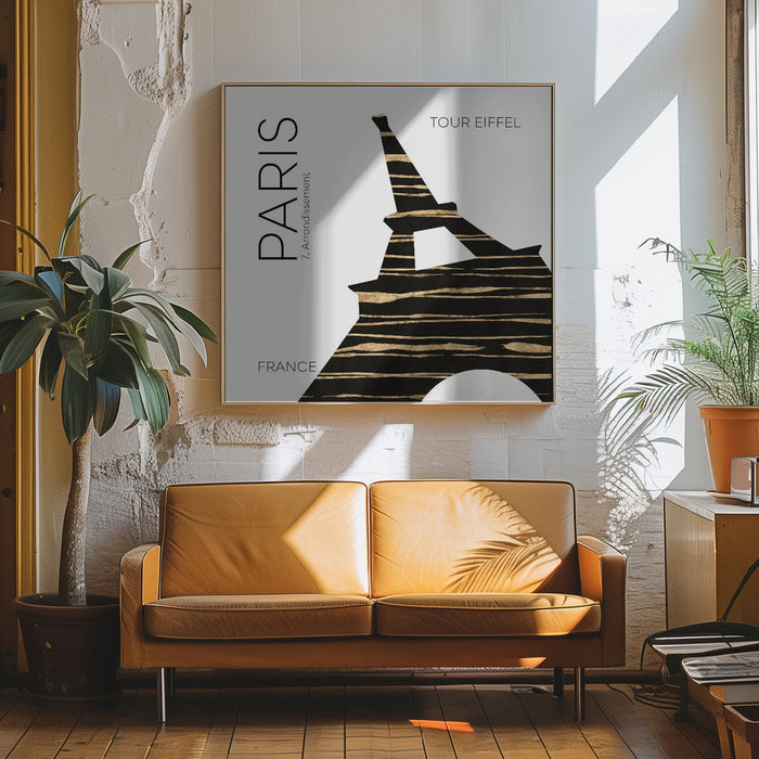 Urban Art PARIS Eiffel Tower Square Canvas Art Print